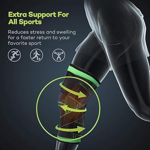 Knee Cap with Elastic (Green) 1 Pair
